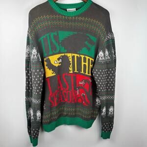 GAME OF THRONES HBO Ugly Christmas Sweater Tis The Last Season Men's 2xl